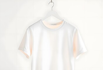 White t-shirt on hangers. t-shirt mockup