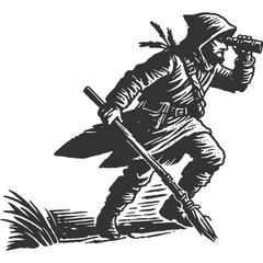 Into the Wild Vintage Illustration Vector