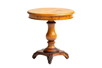 Antique Wooden Round Table with Ornate Legs