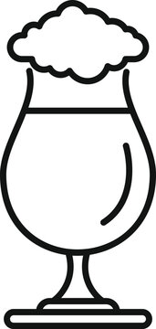 recommend clip art: Tall snifter glass holding beer with a head of foam