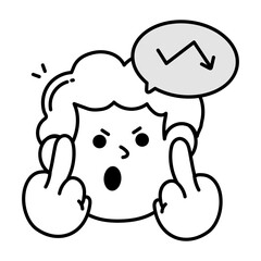 A character based decline icon in sketchy style 

