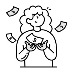 A sketchy style icon of business profit 

