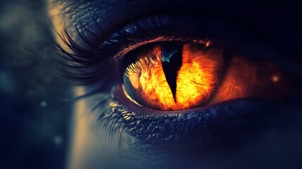 Mystical Dragon Eye Silhouette - Surreal Fantasy Digital