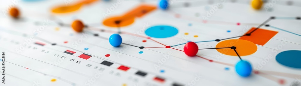 Aufkleber abstract data trends: detailed graph and chart elements on white background