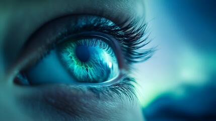 Ethereal Aurora Borealis Reflecting in Polar Eye of Wonder and Beauty