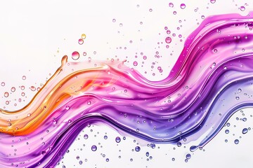 Multicolored liquid splashes on a white background