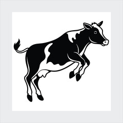  A cow is jumping vector illustration 