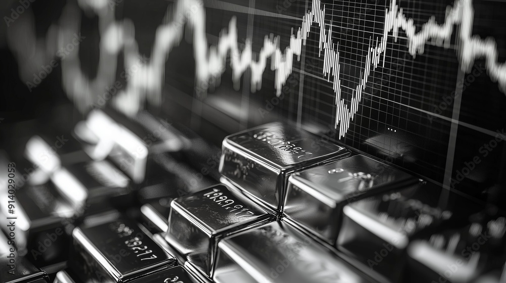 Poster stock image showing a keyboard with financial graphs, symbolizing trading strategies and market anal