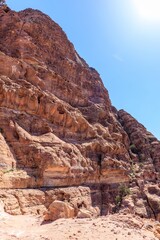 Landscapes in the Wadi Musa desert in Jordan near Petra