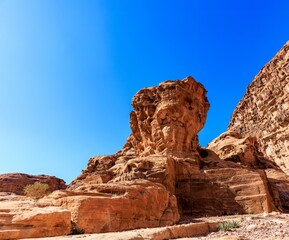 Fototapeta premium Landscapes in the Wadi Musa desert in Jordan near Petra