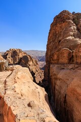 Fototapeta premium Landscapes in the Wadi Musa desert in Jordan near Petra