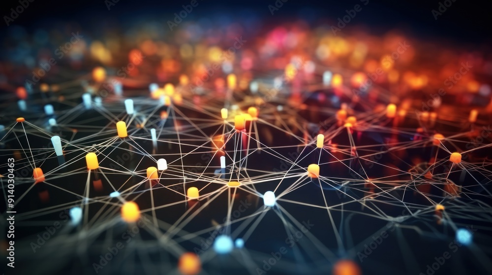 Poster abstract network of connected nodes