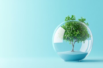 With glass globe and eco-friendly environment, world environment and earth day concept