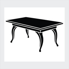 A table silhouette vector style