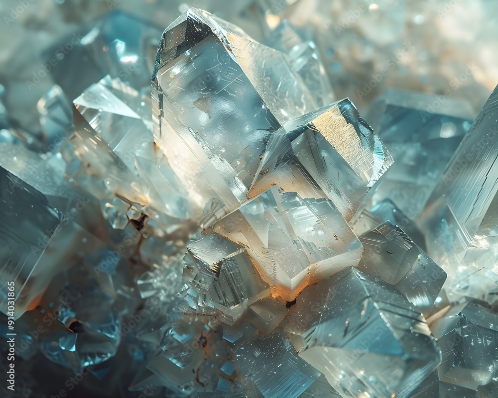 Poster Captivating Macro Shot of a Crystalline Masterpiece Revealing its Intricate Patterns and Structures