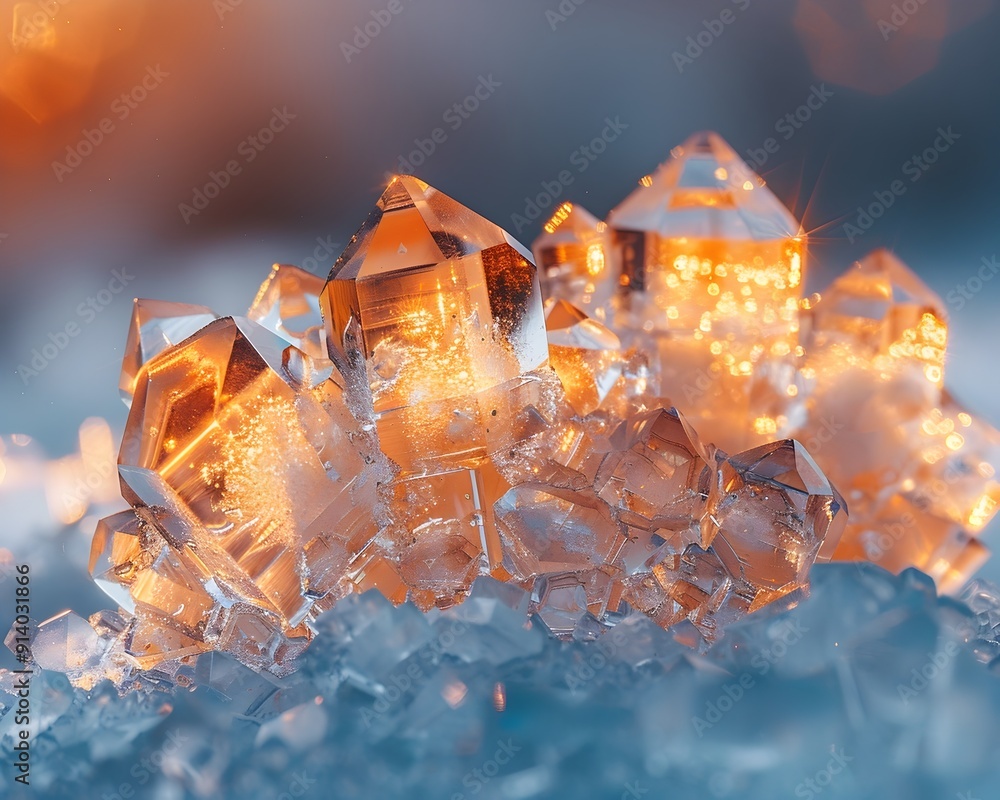 Poster mesmerizing macro shot of exquisite crystal with prismatic patterns and luminous sparkles