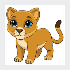  Baby tiger silhouette vector icon