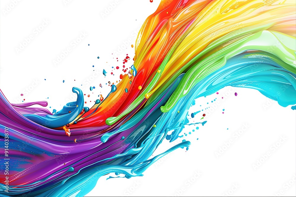 Poster a colorful color splash with an uncolored background