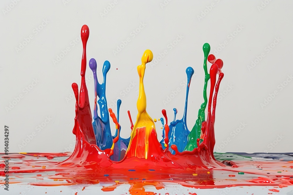 Poster a colorful color splash with an uncolored background
