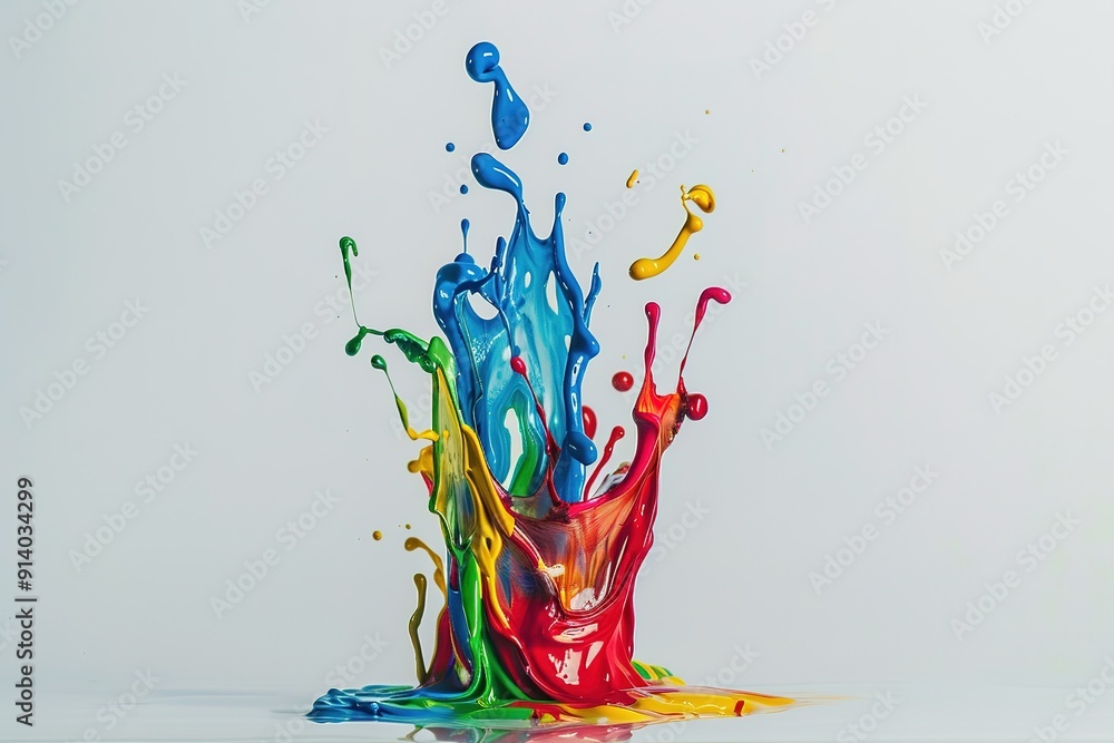 Poster a colorful color splash with an uncolored background