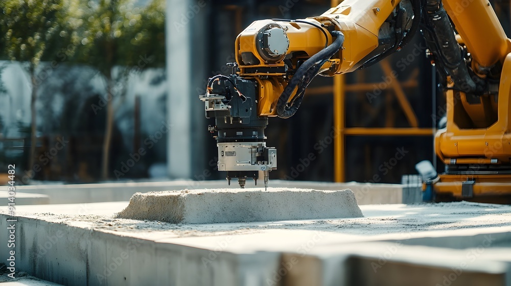 Poster robotic arm printing automated house foundation with advanced technology
