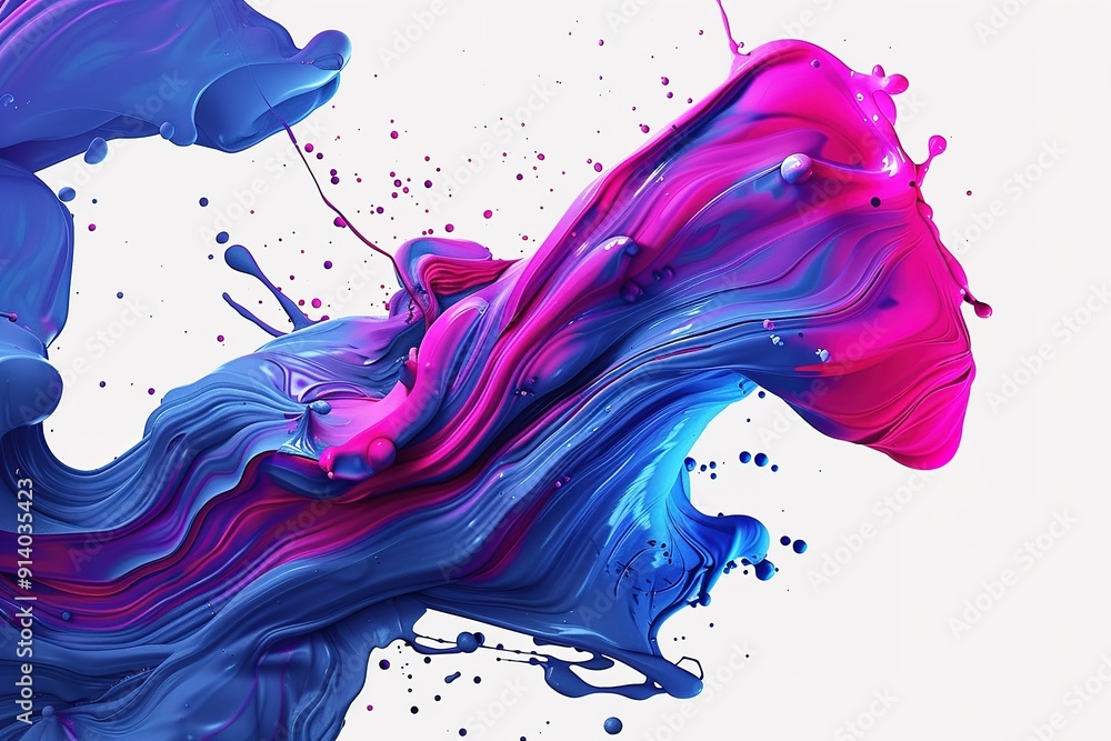 Poster a colorful color splash with an uncolored background