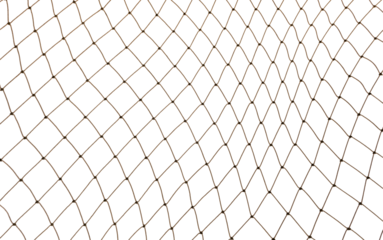 Football or tennis net. Rope mesh on a white background close-up