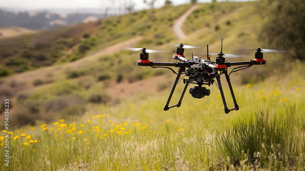 Poster aerial gps drone mapping landscape for advanced topographic surveying and geospatial data collection