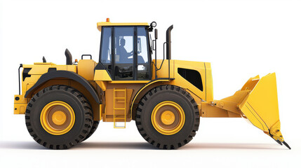 Hydraulic Loader Front View Rendering Isolated