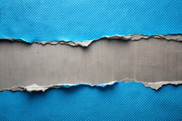 Blue ripped straight grey paper for your business or presentation background