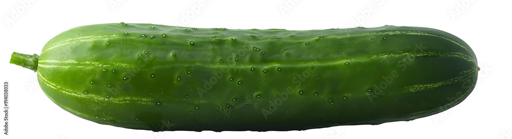 Canvas Prints Green cucumber isolated on a transparent background.