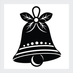 Christmas bell silhouette vector.