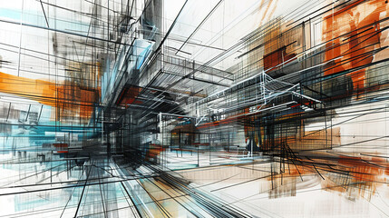 The Fascinating World of Abstract Architectural Drawings: A Blend of Creativity and Innovation. Showcasing Unconventional Designs and Inspiring Spatial Concepts.