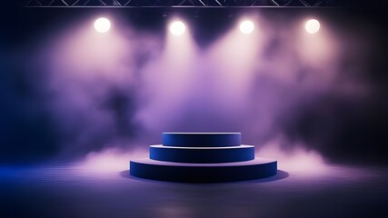Indigo podium smoke spotlight stage 