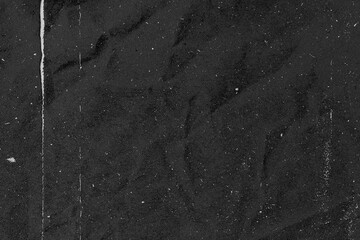Old Rough Dirty Black Scratch Dust Grunge Black Distressed Noise Grain Overlay Texture Background. creased paper