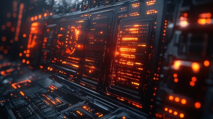 Obraz premium High-tech interface showcasing AI algorithms and data analytics, highlighting the power of artificial intelligence.