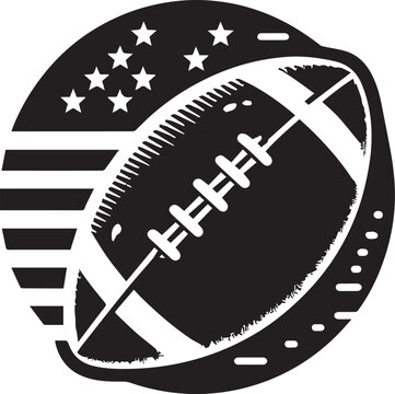 recommend clip art: American football or rugby ball black silhouette for logo Vector File