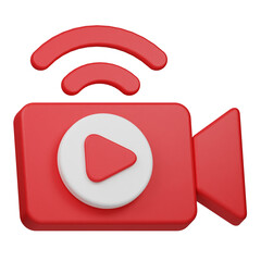 live streaming 3d icon isolated on the transparent background