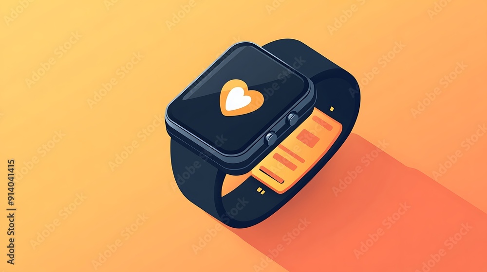 Poster modern smartwatch concept with like button in stylish design