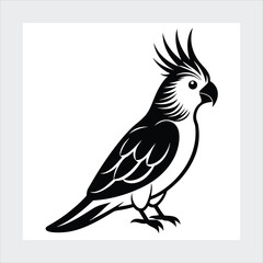  Cockatiel silhouette vector illustration