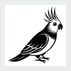  Cockatiel silhouette vector illustration