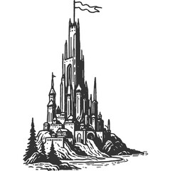 Lair of the Loathsome Vintage Illustration Vector