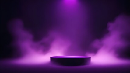 Purple podium smoke spotlight stage 