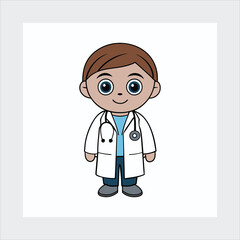 Fototapeta premium Doctor standing vector illustration