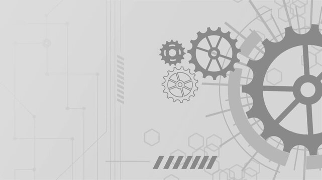 Abstract background with gears, In video smooth looping and 4K video animation.