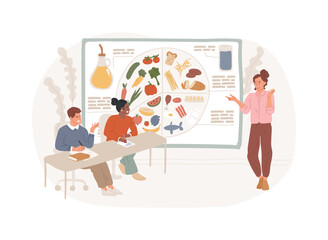 Nutritionist course isolated cartoon vector illustrations.