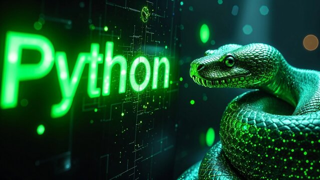 Python Programming Concept with a Digital Snake