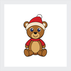  Funny christmas baby tedd teddy vector illustration