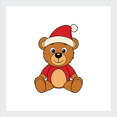  Funny christmas baby tedd teddy vector illustration