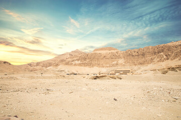 Beautiful view of the ancient temple of Hatshepsut in Luxor, Egypt